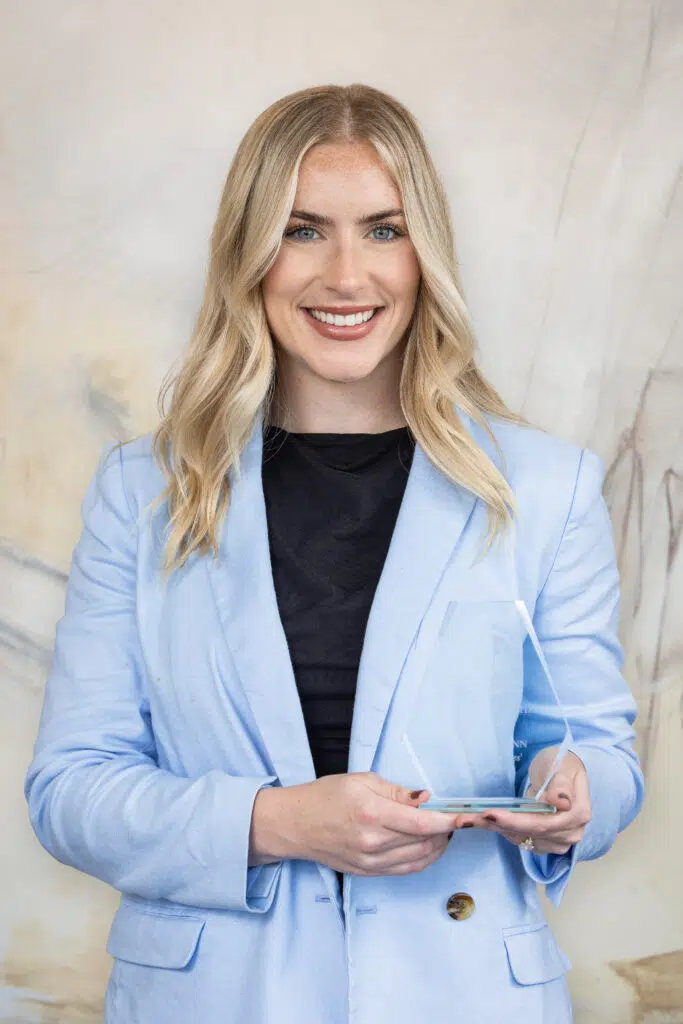 Kendall Jones Kendall Jones, Whitley Penn Marketing Manager, with the HLB Innovation Award.