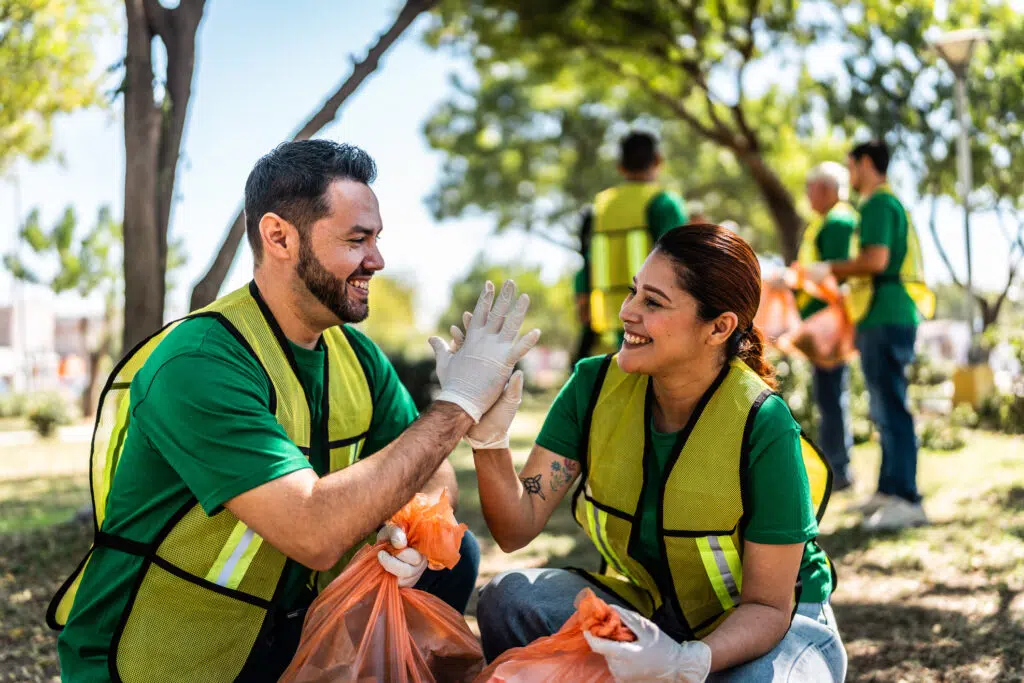 Nonprofit volunteers laughing Nonprofit volunteers laughing